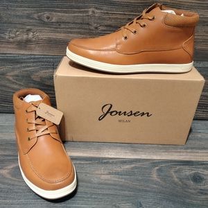 Jousen Milan Mens 65971 Leather Chukka Ankle Boots Lace Up Brown Size 10